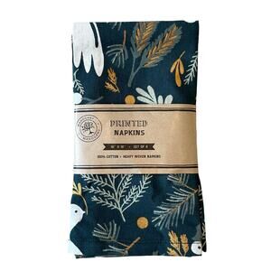 Mahogany CHRISTMAS JOY Cotton Napkins 18x18 Set of 4 Holiday Green Decor New